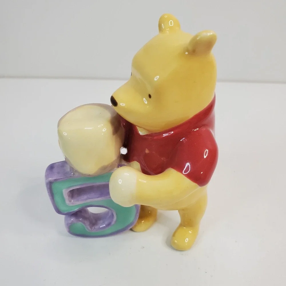 Classic Disney Winnie Pooh Ceramic Birthday Keepsake #5 Cake Topper Decor